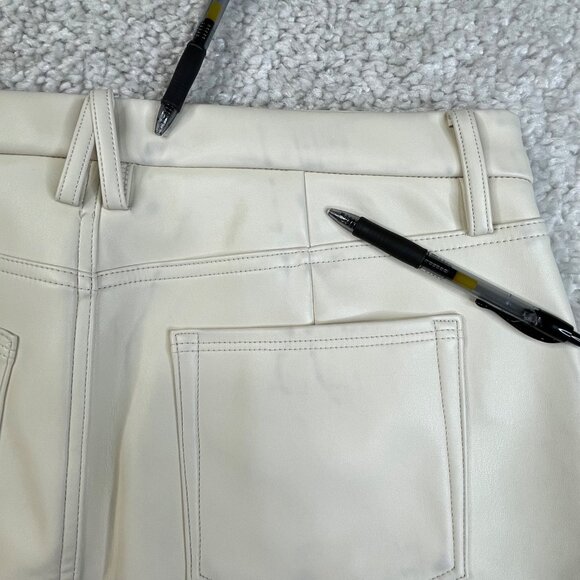 Good American Faux Leather Mini Skirt Bone Ivory Womens 10/30 NEW DEFECT - Picture 4 of 8
